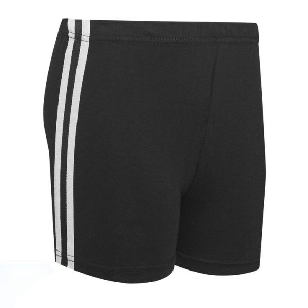 David Luke Girls Stretch Cotton Gym Short With Side Stripe