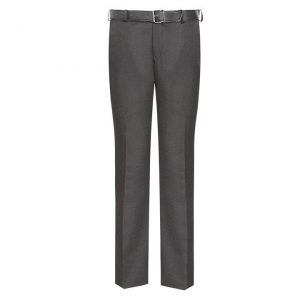 David Luke Senior Slim Fit Flat Front Trousers - Charcoal, 34 (S)